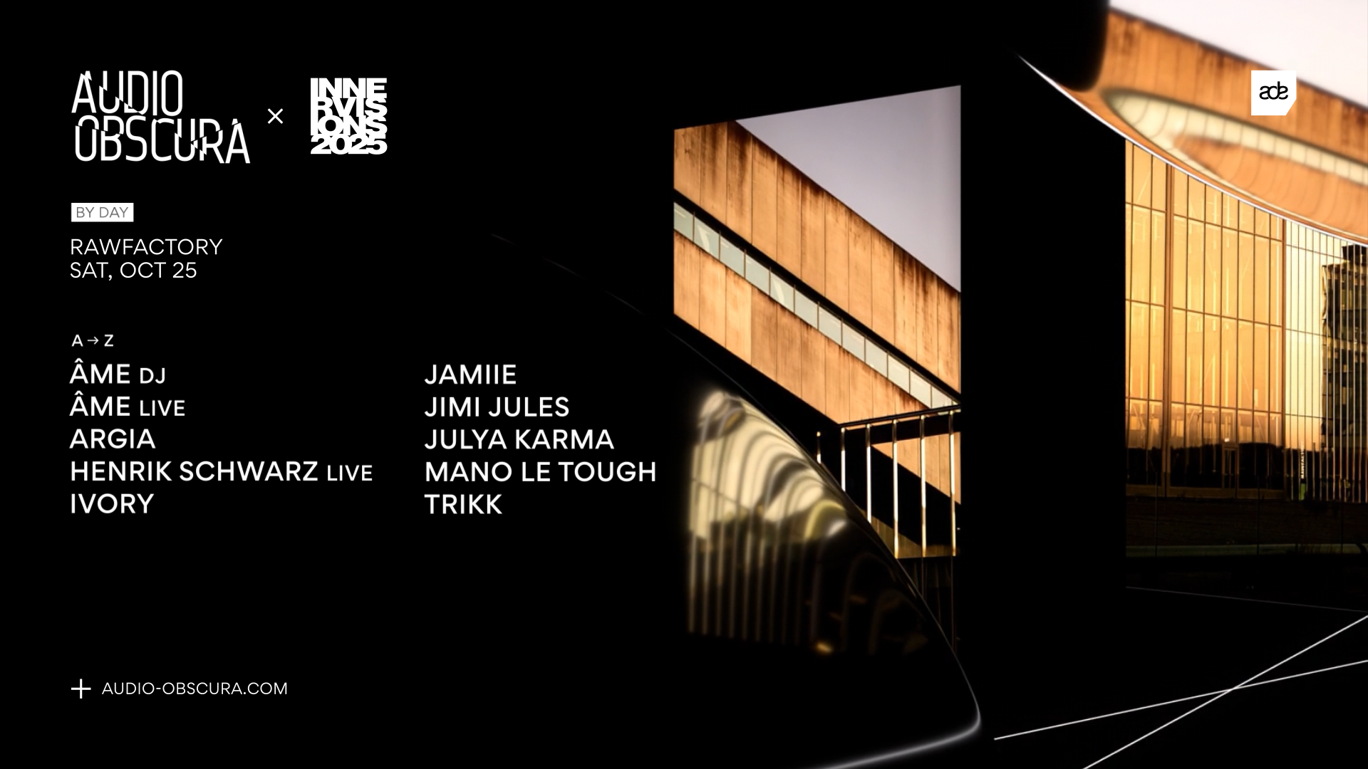Audio Obscura ADE x Innervisions at RAWFACTORY, Amsterdam