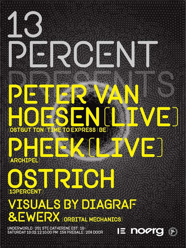 13percent presents Peter Van Hoesen & Pheek - Página frontal