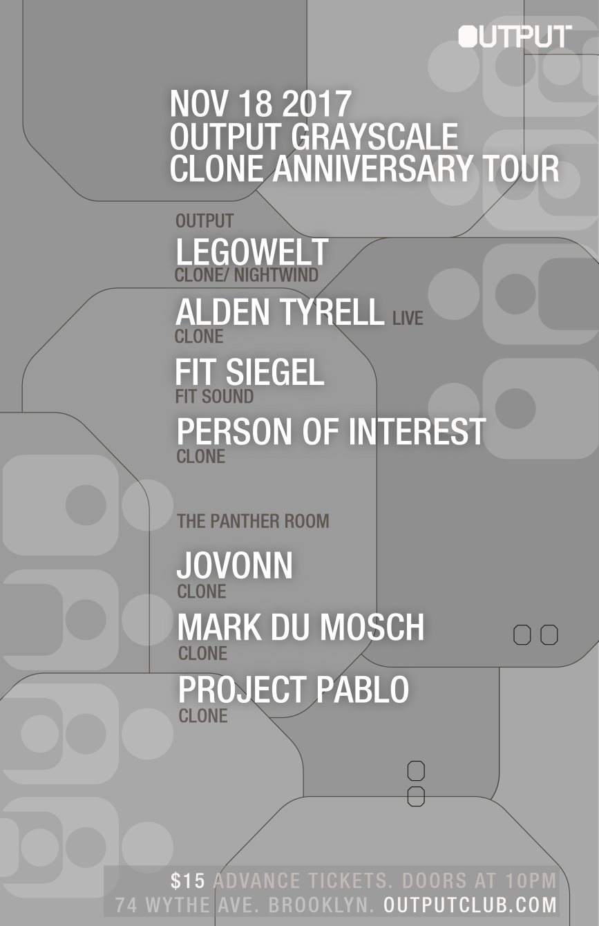 Output Grayscale - Clone Anniversary Tour - Página frontal
