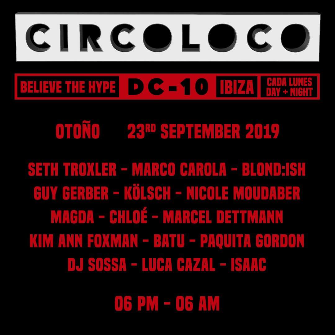 Circoloco Ibiza - フライヤー裏