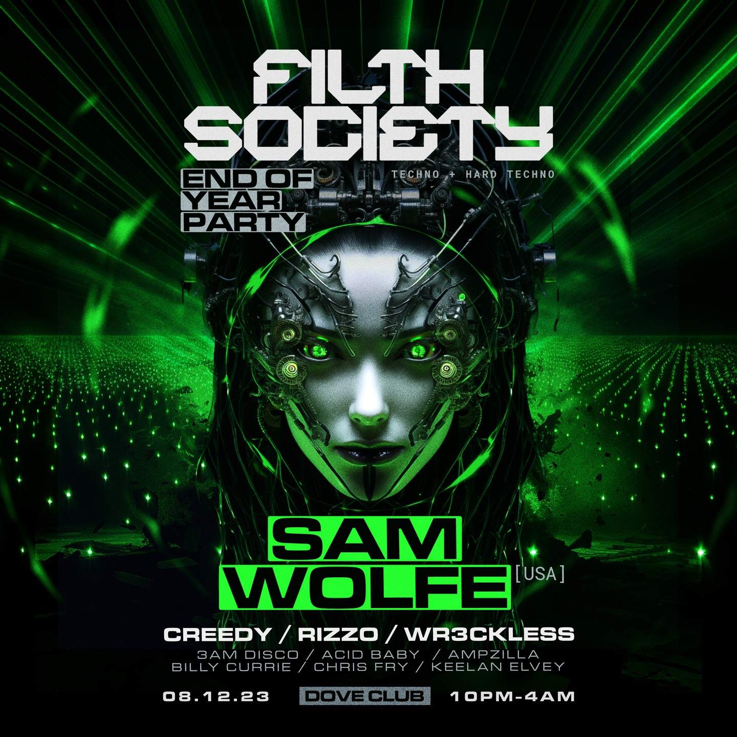 FILTH SOCIETY - End Of Year Party feat. Sam Wolfe (USA) bij The Dove ...