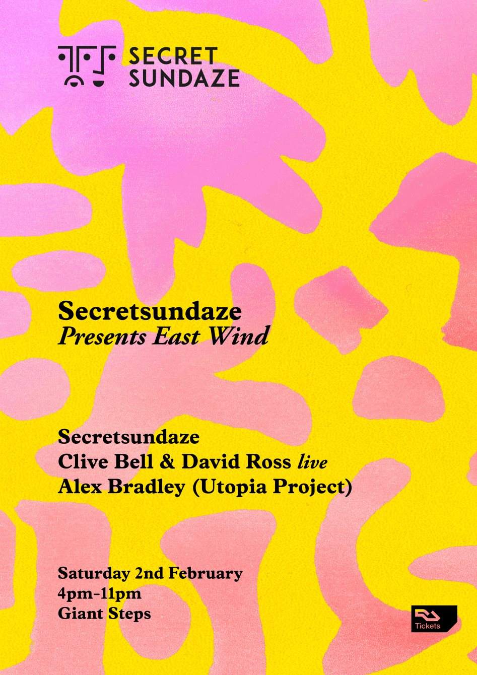 Secretsundaze presents East Wind with Clive Bell & David Ross Live, Alex Bradley - フライヤー裏