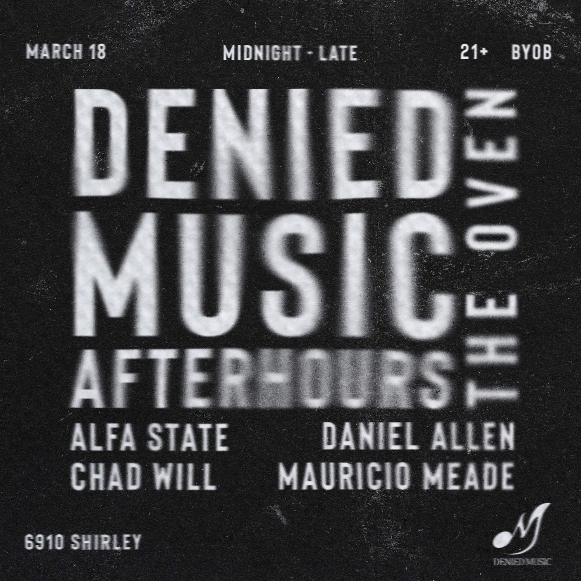Denied Music Afterhours with Alfa State (Sudbeat, Tale and Tone - Canada) - Página frontal