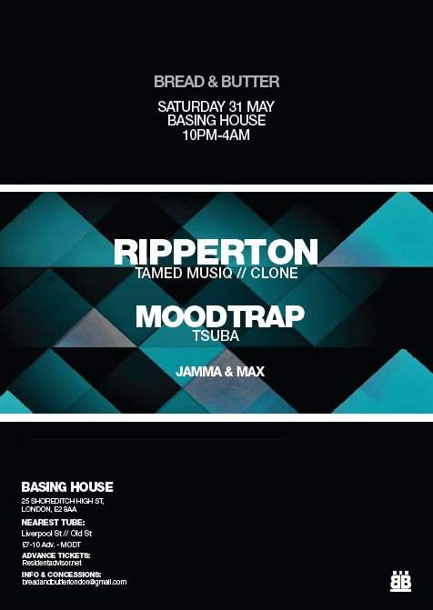 Bread & Butter with Ripperton & Moodtrap - フライヤー表