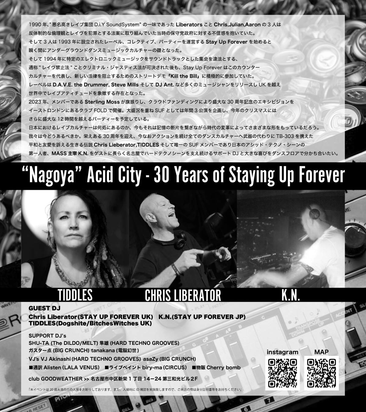 Hard Techno Grooves pre. Stay Up Forever 30th anniversary Japan Tour Nagoya - フライヤー裏