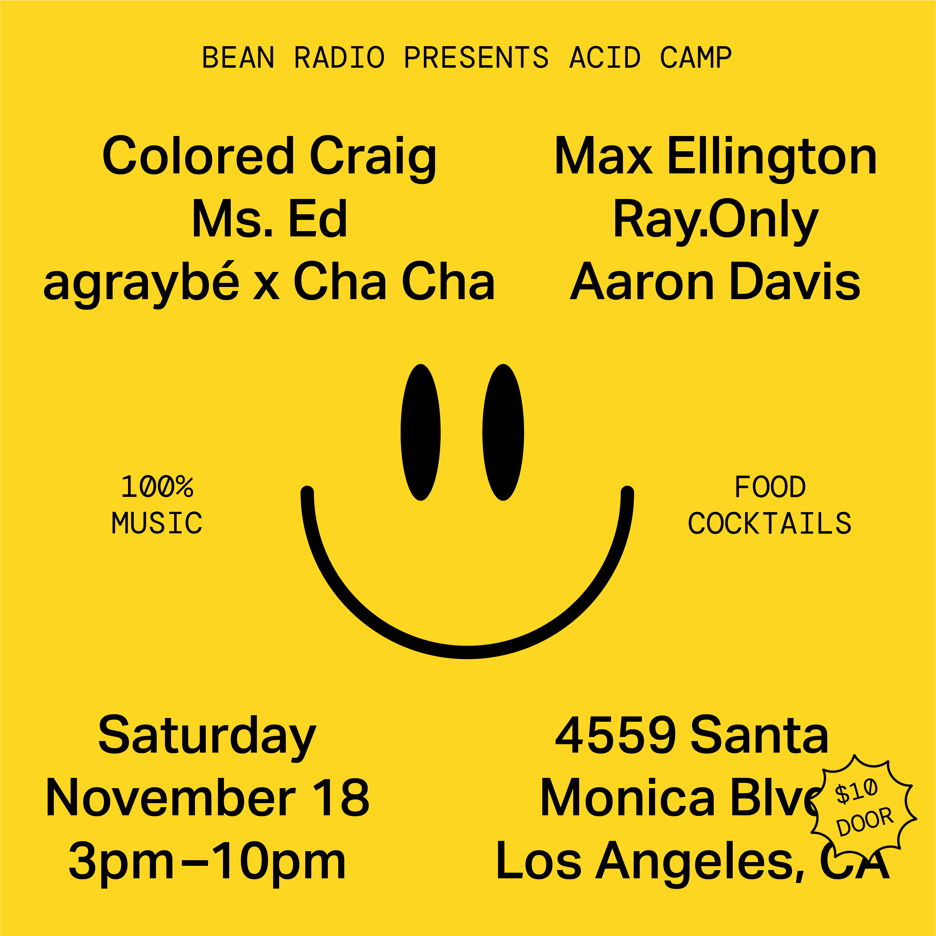 Bean Radio presents Acid Camp - Página frontal