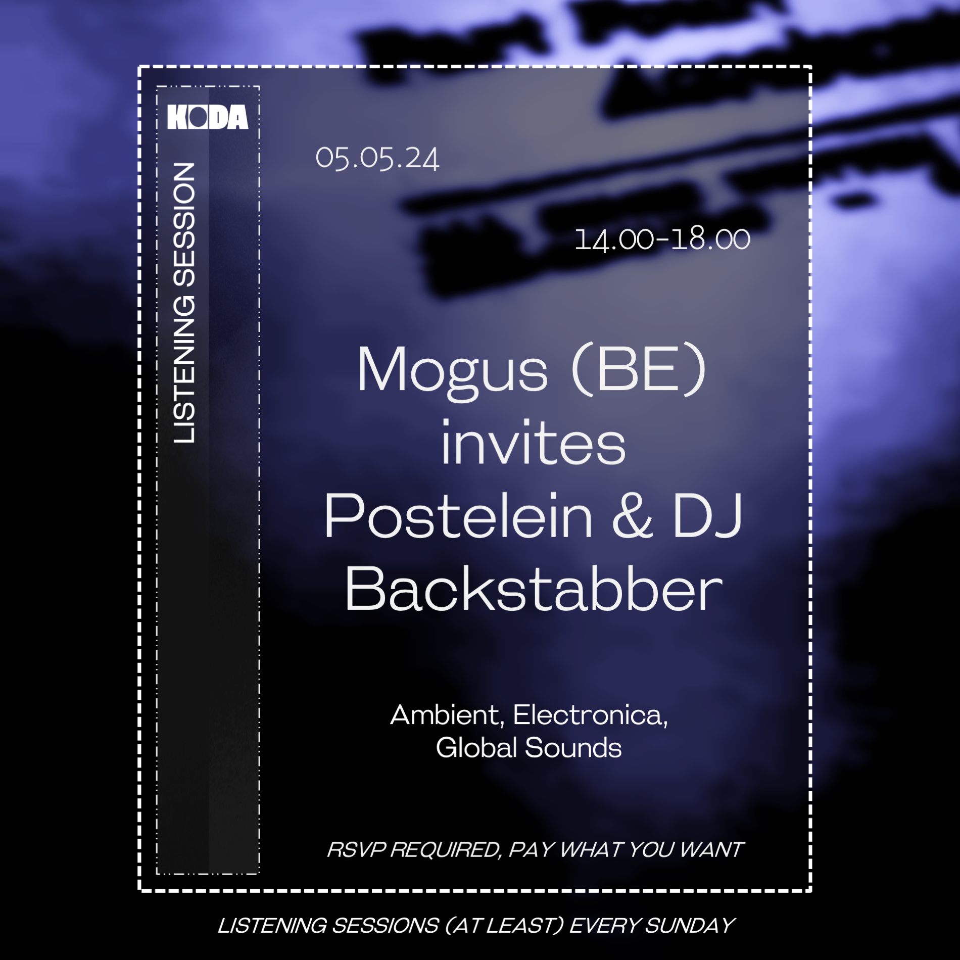Mogus invites Postelein & DJ Backstabber - フライヤー表
