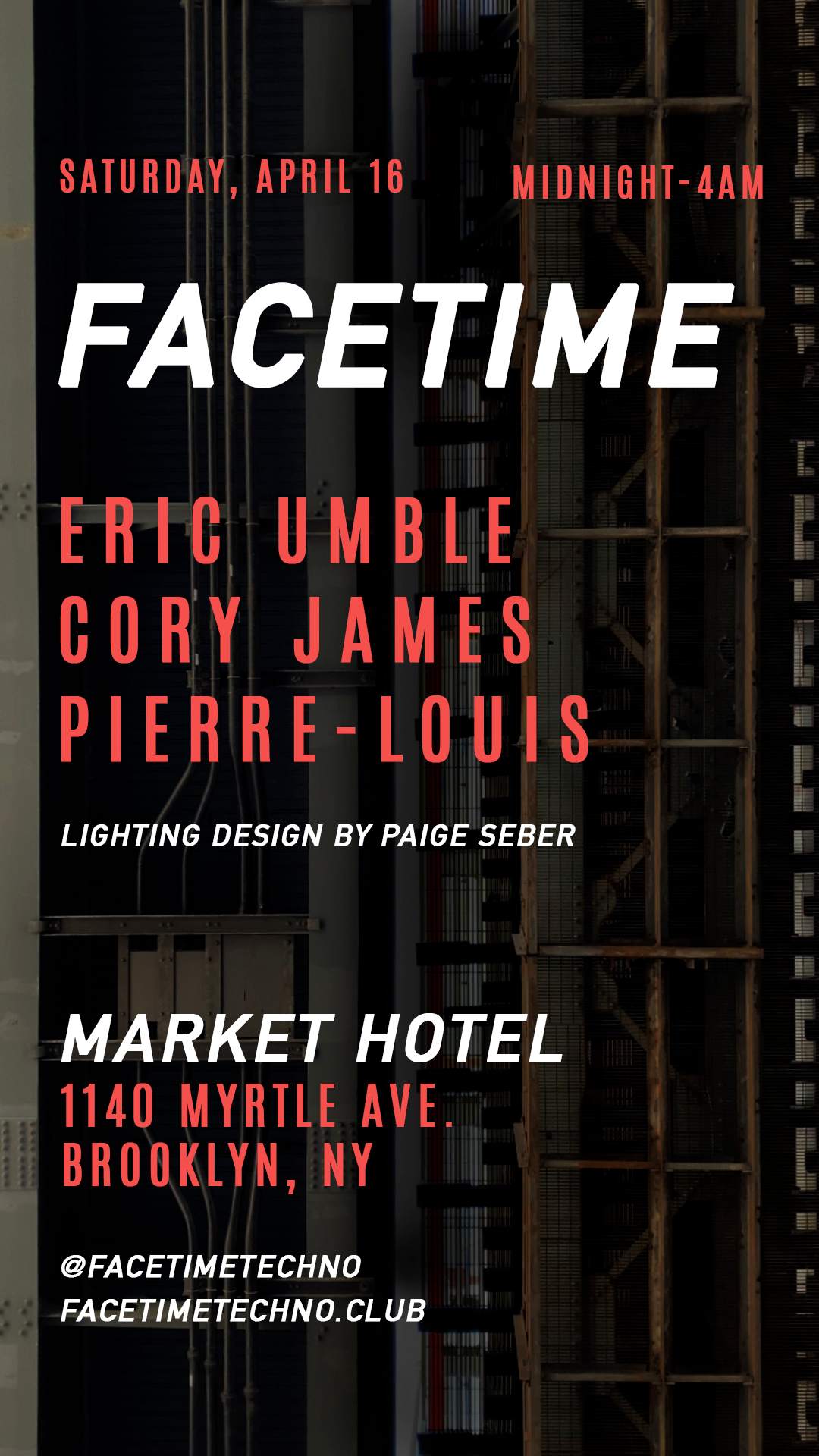 FACETIME: Cory James, Pierre-Louis, Eric Umble - Página frontal