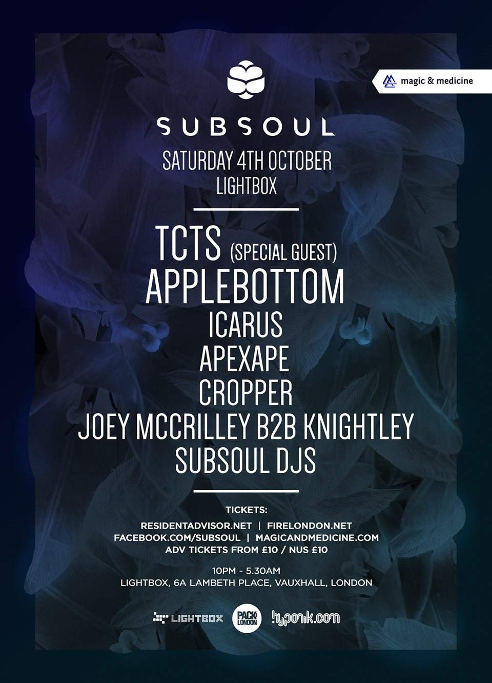 Subsoul with Tcts, Applebottom, Icarus, Apexape, Cropper, Subsoul DJs - Página frontal