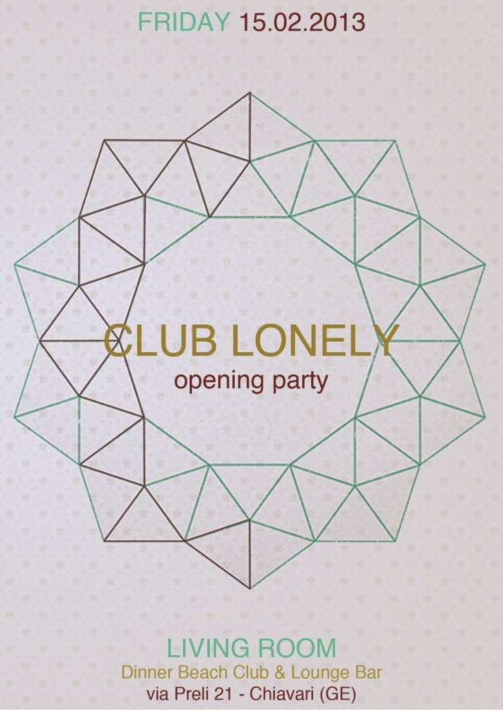Club Lonely - Opening Party - フライヤー表