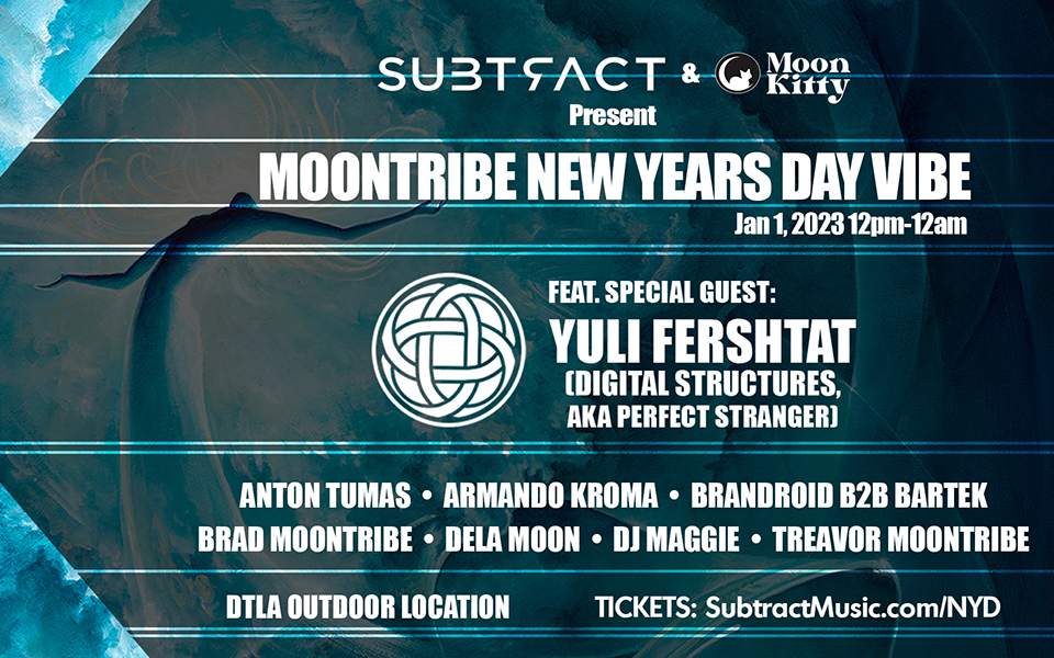 Subtract & Moon Kitty - Moontribe New Year's Day - フライヤー表