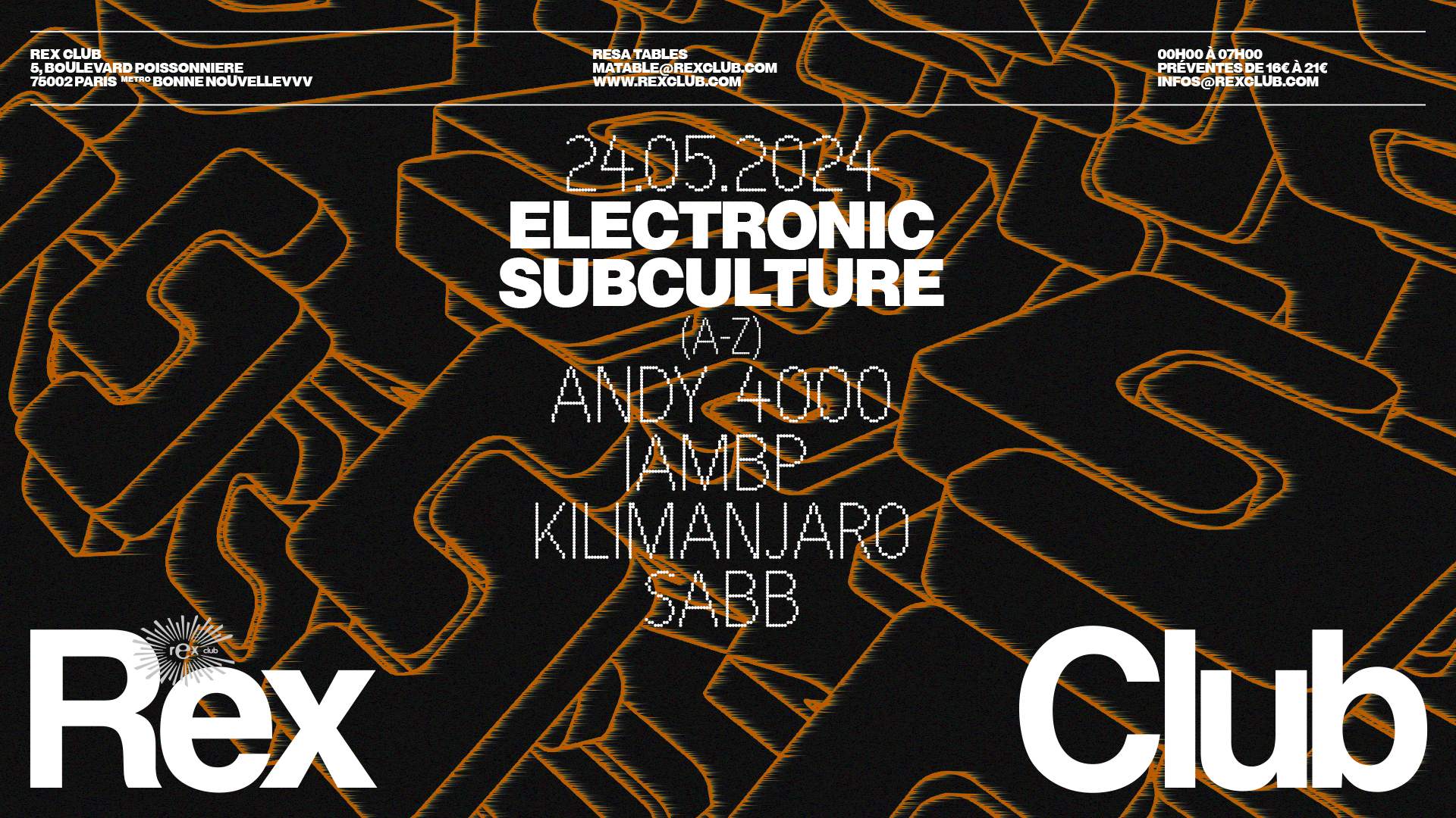 Electronic Subculture: Andy4000, IAMBP, KILIMANJARO, Sabb - フライヤー表