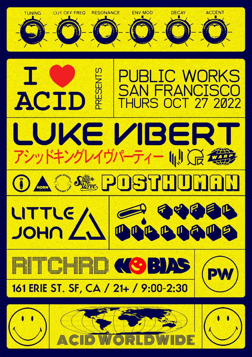 I Love Acid presents: Luke Vibert, Posthuman, Little John + more - Página frontal