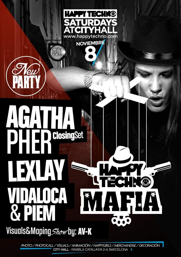 Happy Techno presents: Opening Mafia with Agatha Pher, Lexlay, Vidaloca - Página frontal