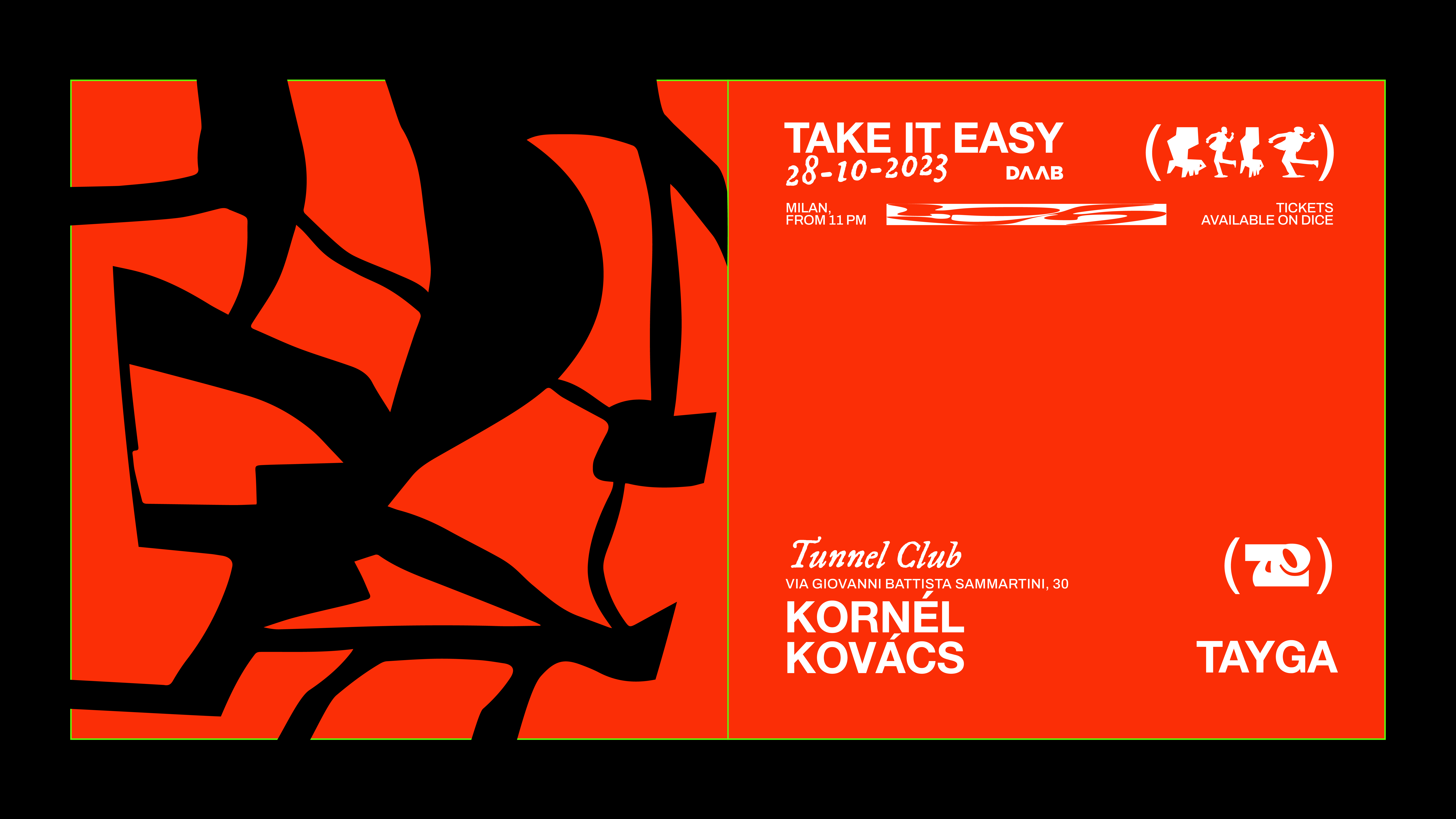 Take It Easy: Kornél Kovács + Tayga - フライヤー表