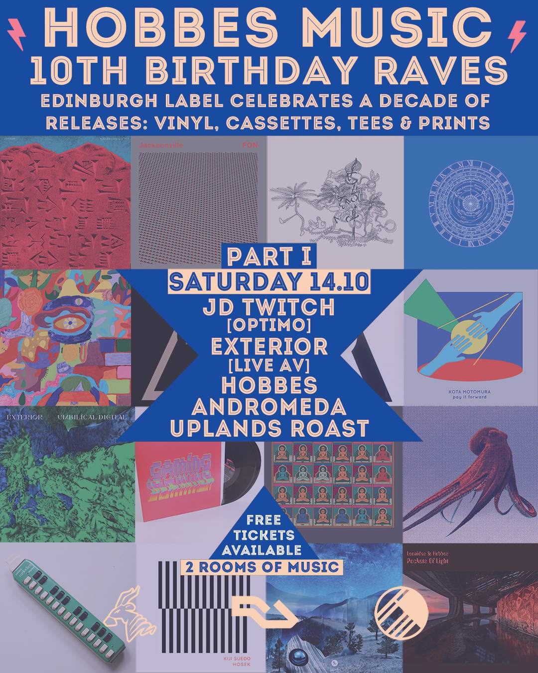 FREE RAVE: Hobbes Music 10th Bday Pt I: JD Twitch (Optimo), Exterior, Hobbes, Uplands Roast  - フライヤー表