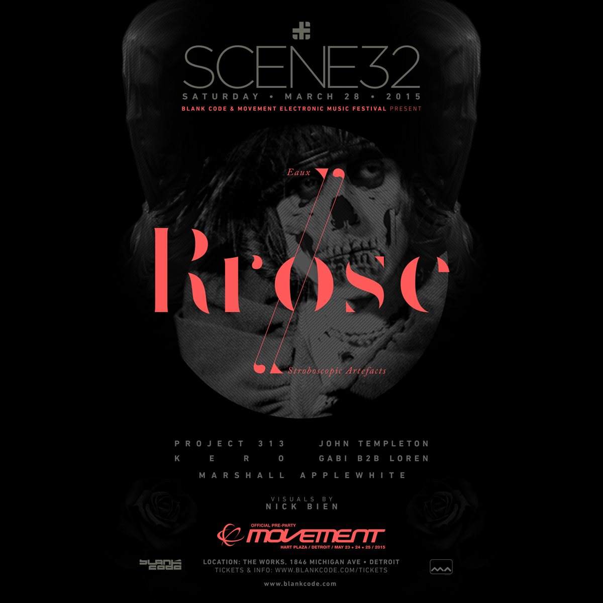 Scene 32 with Rrose - Live - Official Movement Pre Party - フライヤー裏