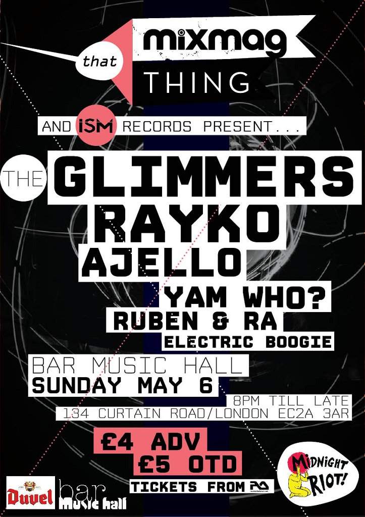 That Mixmag Thing present The Glimmers, Rayko - フライヤー表