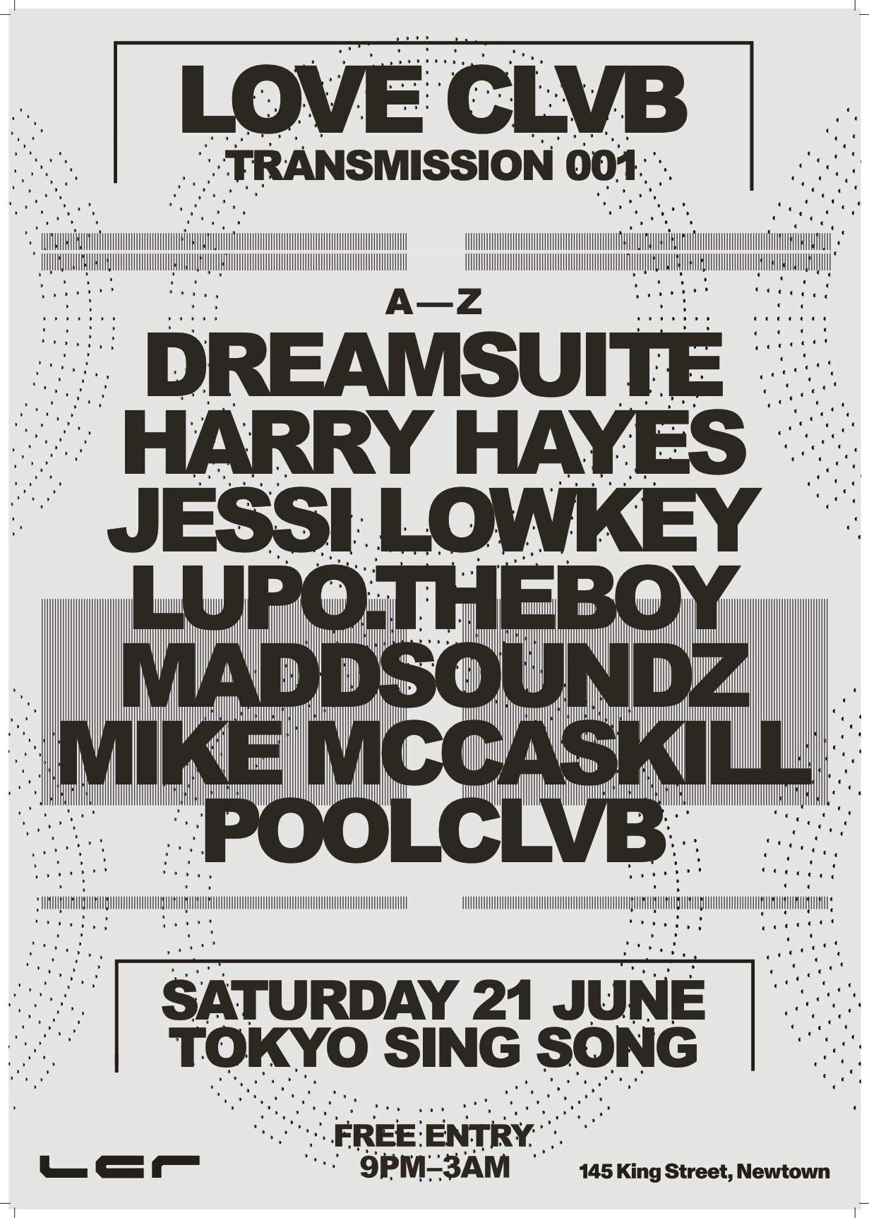 LOVE CLVB Transmission Feat. Harry Hayes, POOLCLVB, Jessi Lowkey