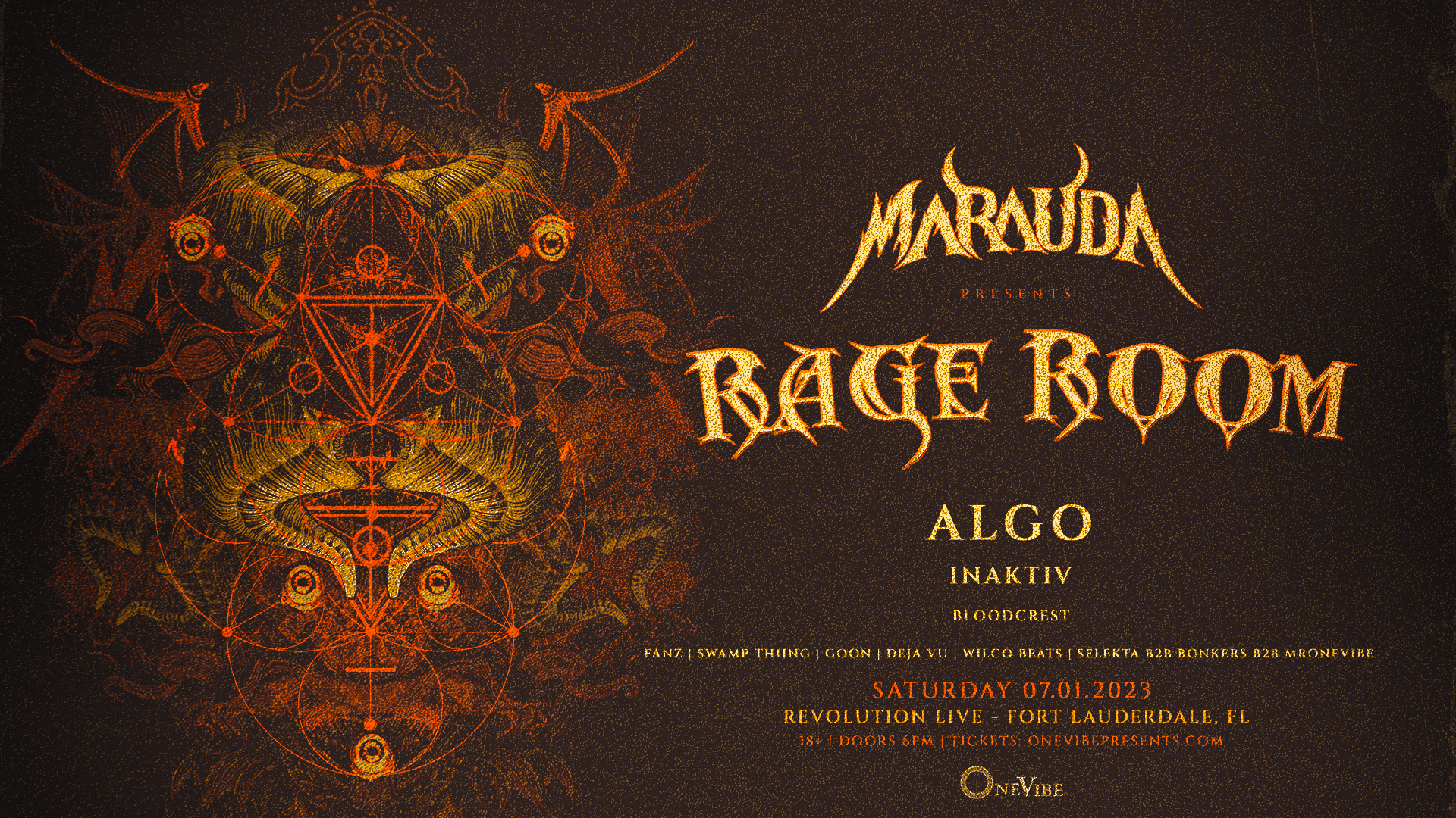 OneVibe presents: MARAUDA RAGE ROOM TOUR, Fort Lauderdale at Revolution ...