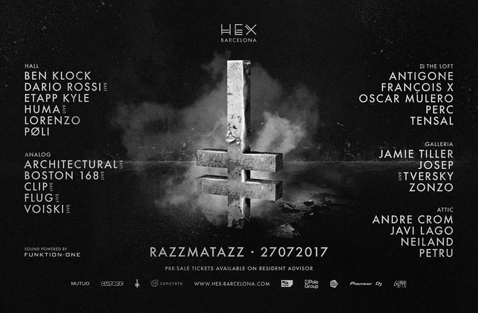 HEX at RZZ with Ben Klock, Oscar Mulero, Etapp Kyle, Perc and More - Página trasera