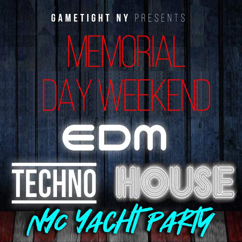 NY Memorial Day Friday Midnight Edm Techno House Jewel Yacht - フライヤー表