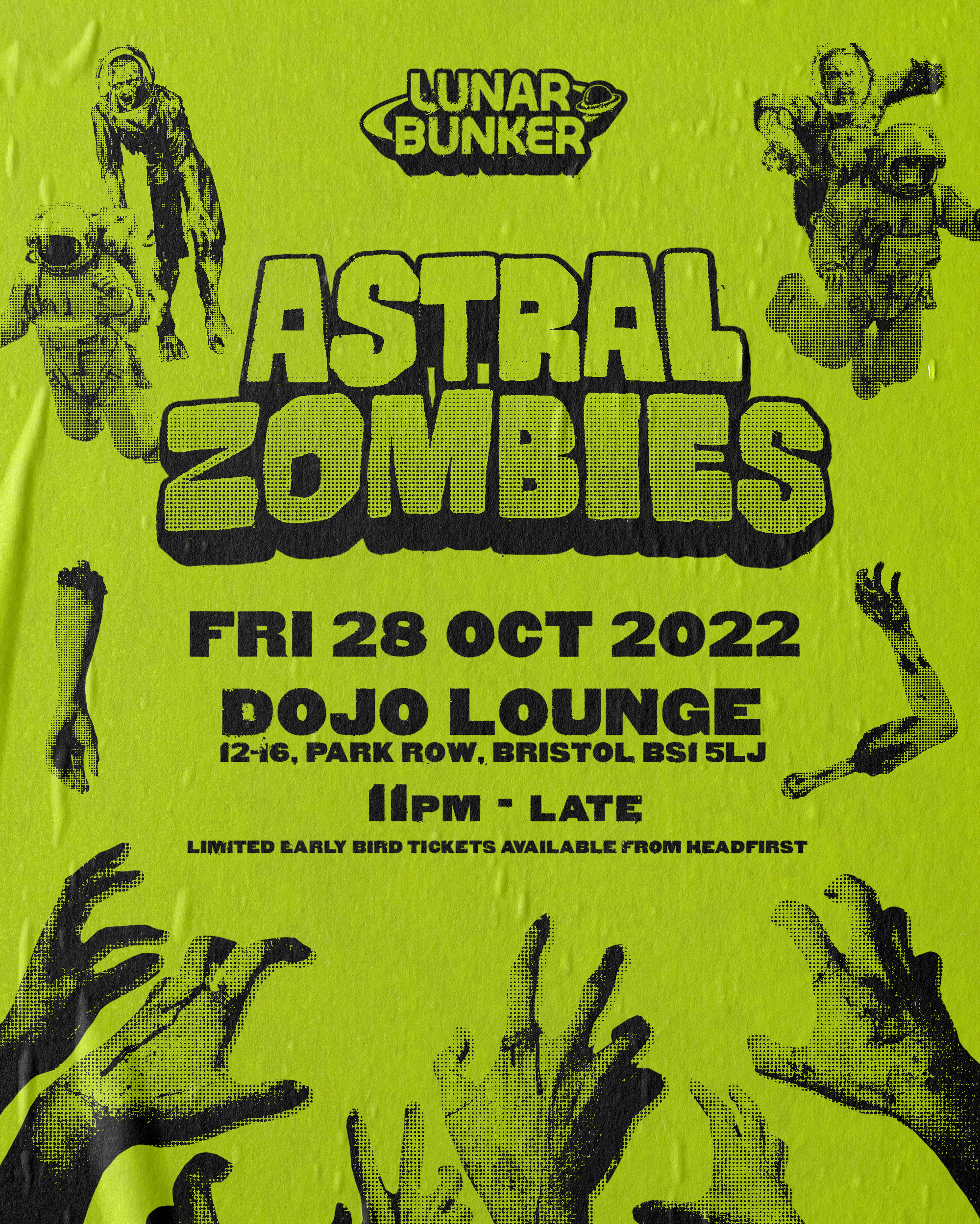 Lunar Bunker PRESENTS ASTRAL ZOMBIES - フライヤー表