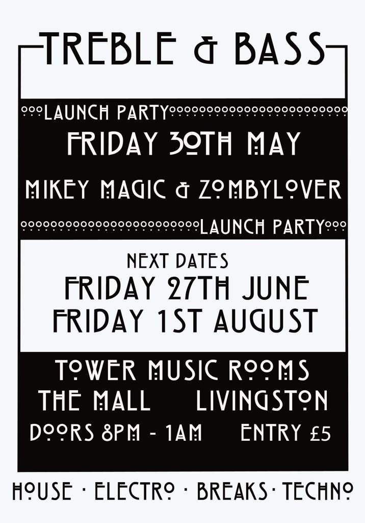 Treble & Bass Launch Party! with Zomylover and Mikey Magic - Página trasera