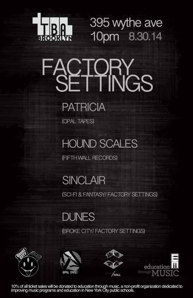 Factory Settings - Página frontal
