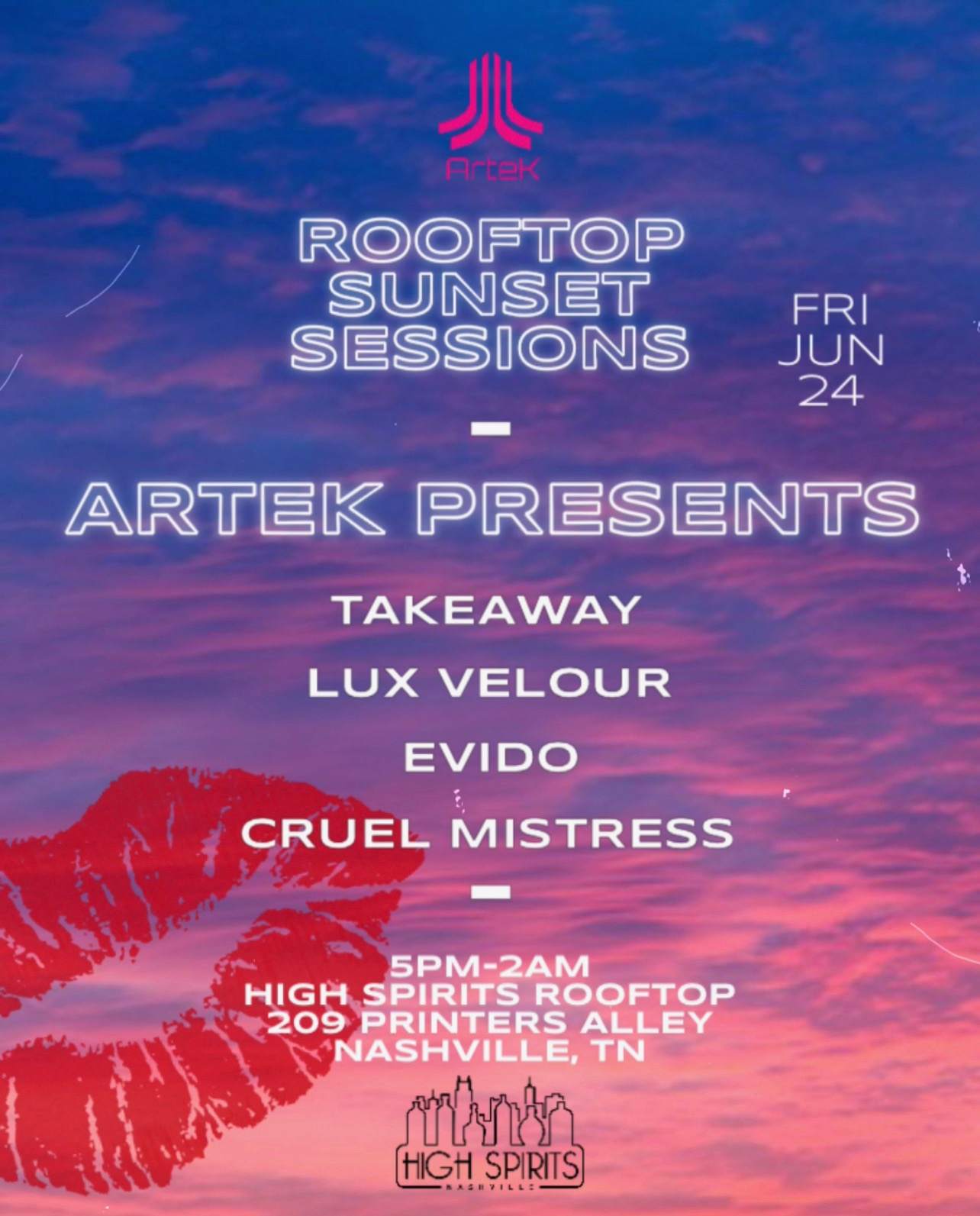 Rooftop Sunset Sessions with ArteK Presents Nashville - フライヤー表