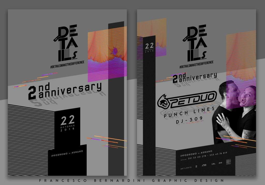 Details presents: 2nd Anniversary with Petduo, Punch Lines, Dj 309 - フライヤー表