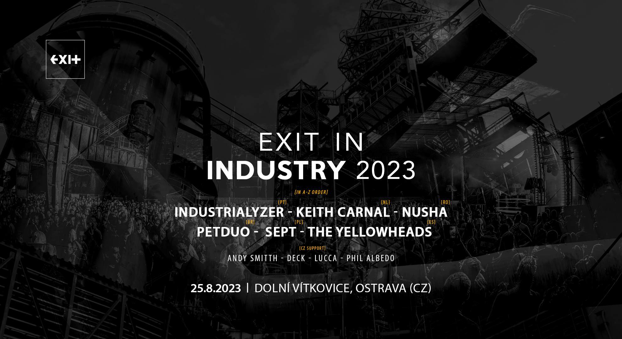 EXIT In Industry 2023 → Dolní Vítkovice, Ostrava - Página frontal