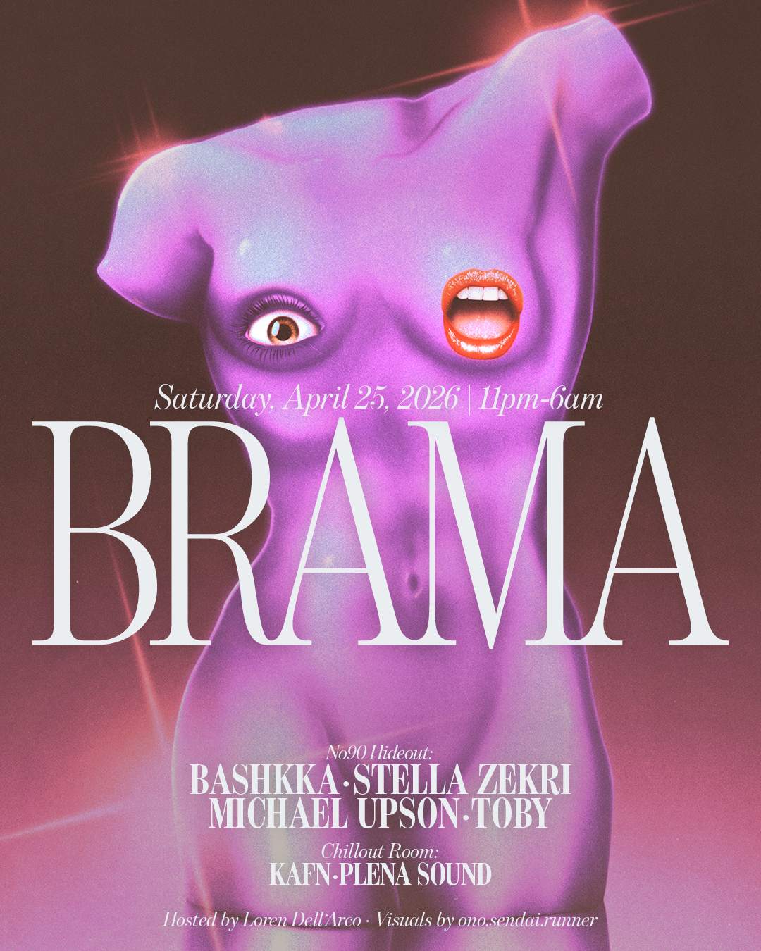 Brama 006: BASHKKA, Stella Zekri, Michael Upson, Toby, Kafn, Plena Sound - Flyer back