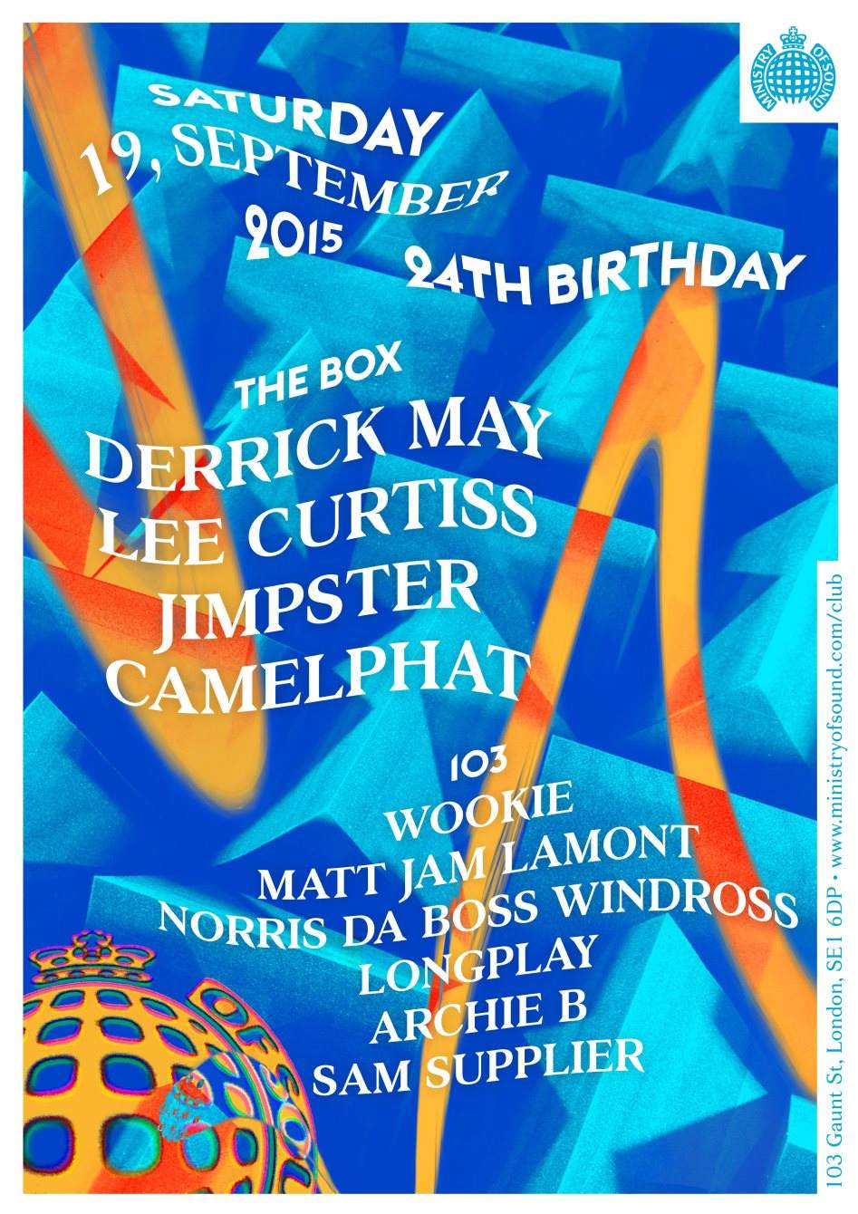 24th Birthday: Derrick May, Lee Curtiss, Jimpster and Camelphat - Página frontal