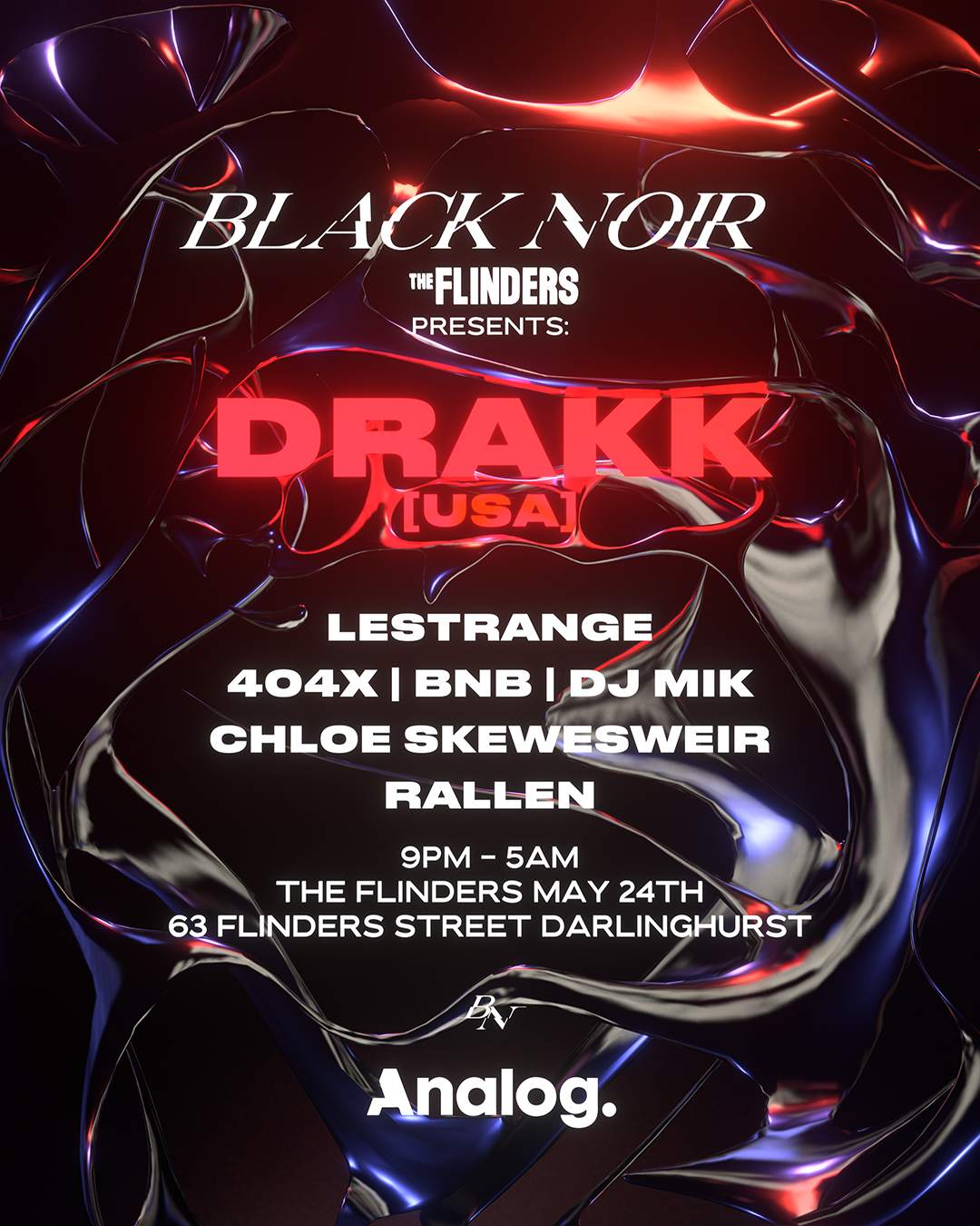 BLACK NOIR presents: DRAKK [USA] - フライヤー表