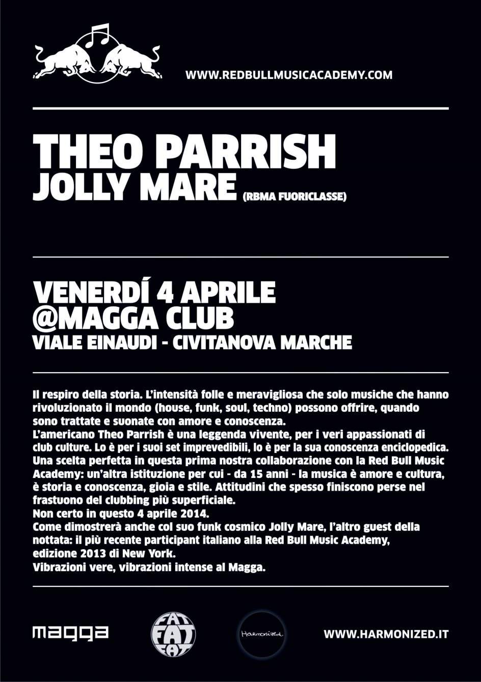 Red Bull Music Academy presents Theo Parrish, Jolly Mare - Página trasera
