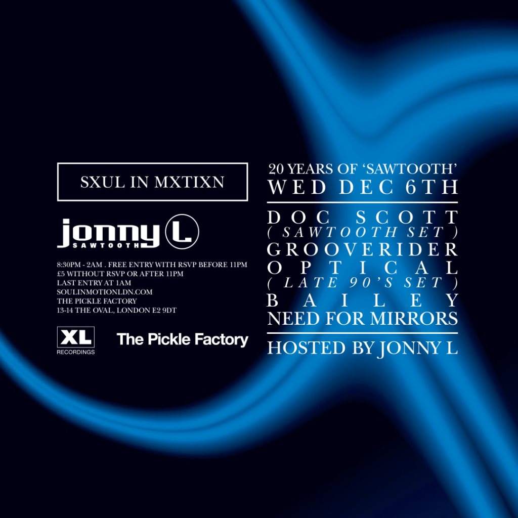 Soul In Motion: Jonny L - 20 Years of Sawtooth - フライヤー表
