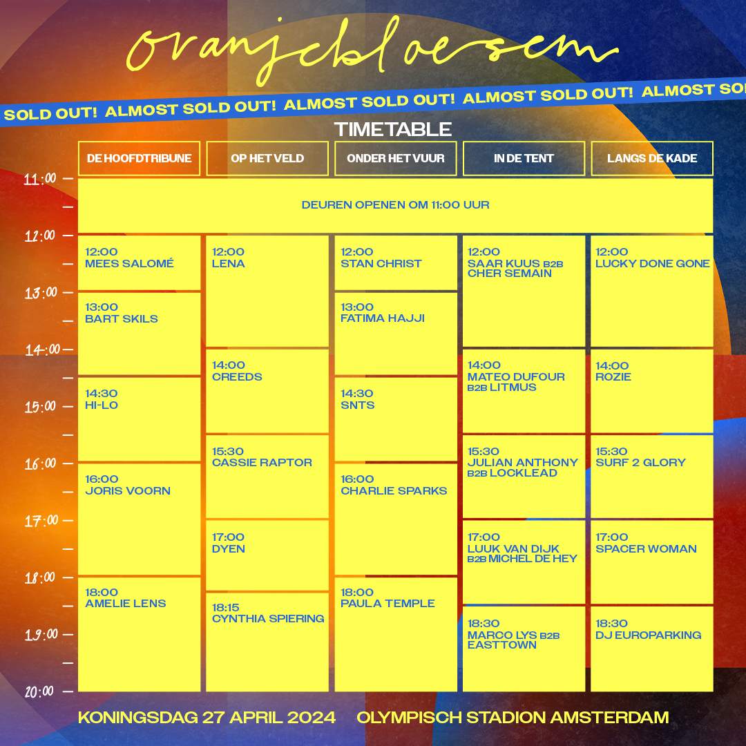 Oranjebloesem Festival 2024 - フライヤー表