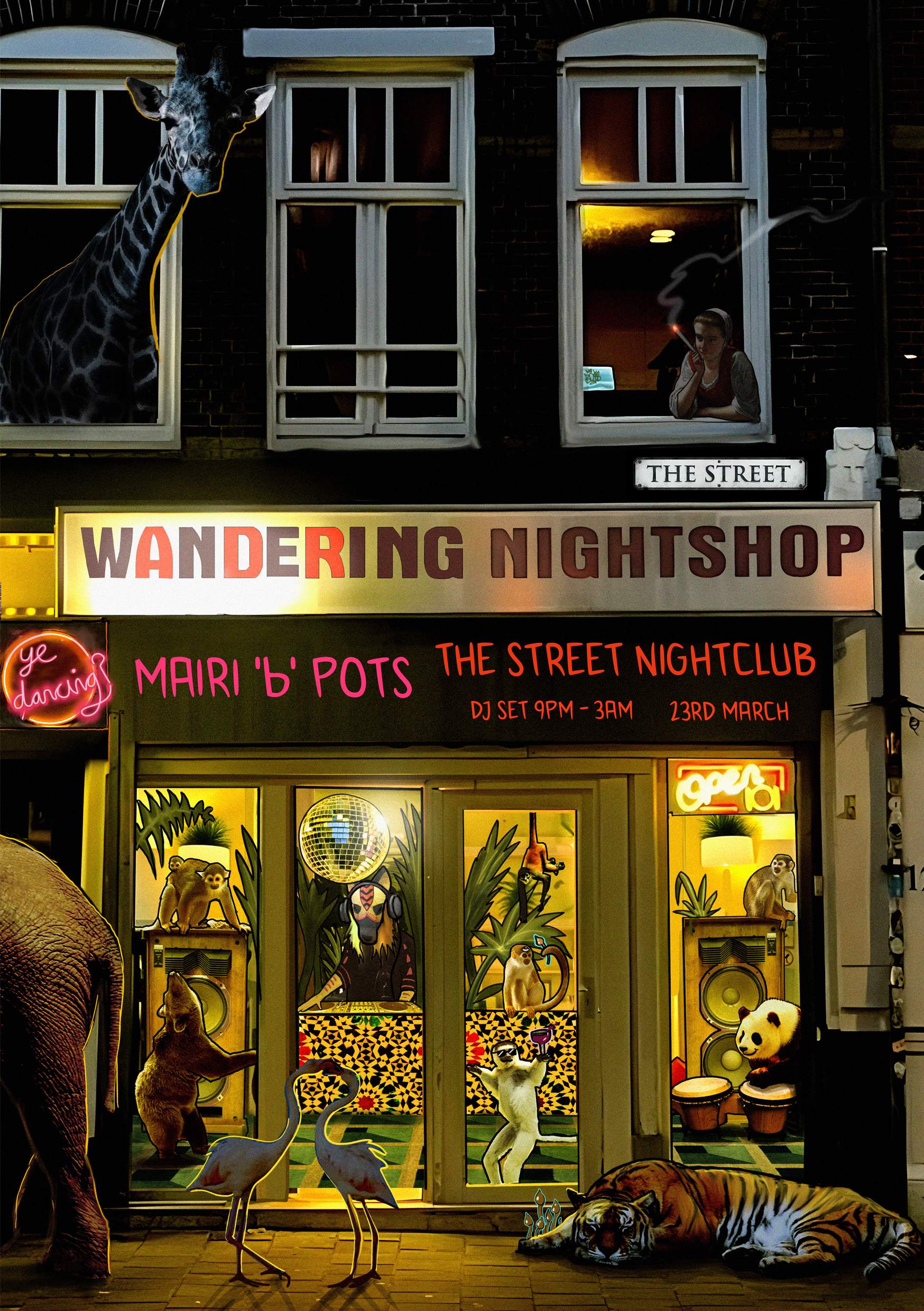 Mairi 'b' Pots Wandering Nightshop - フライヤー表