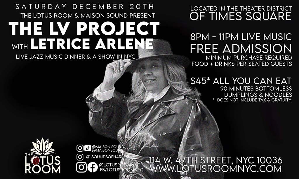 The LV Project featuring Letrice Arlene at The Lotus Room, New York City