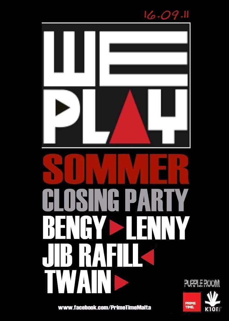 We Play -  'Sommer' Closing Party - フライヤー表