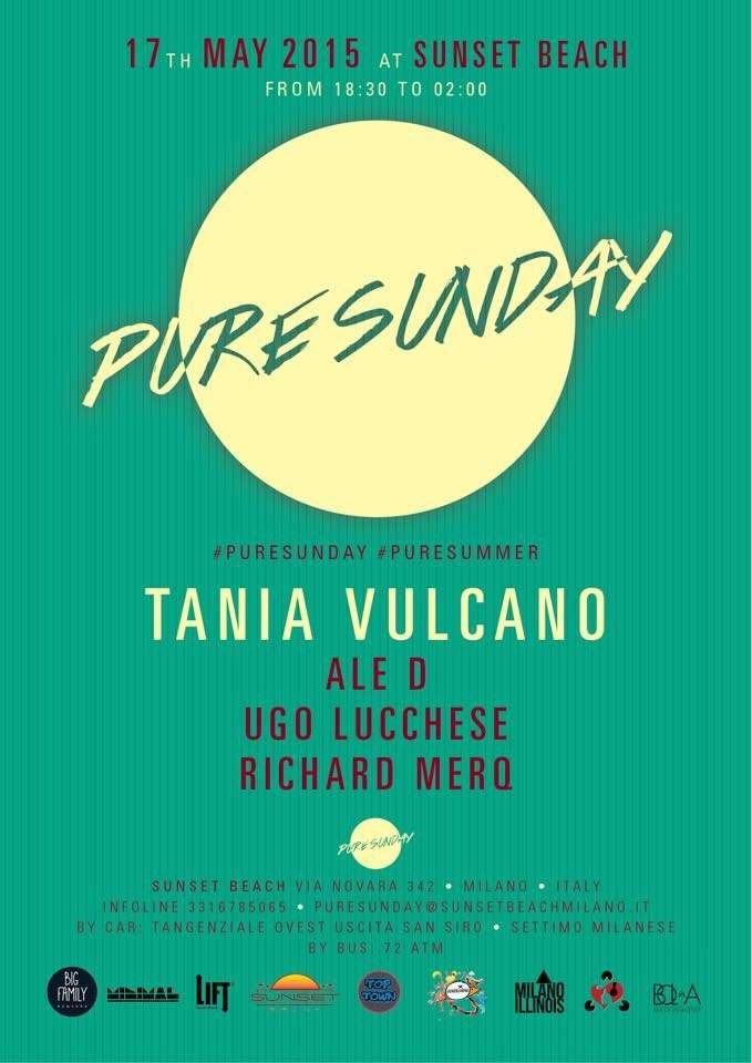 Dom 17/5 Pure Sunday with Tania Vulcano, ALE D , UGO Lucchese & Richard Merq - Página frontal