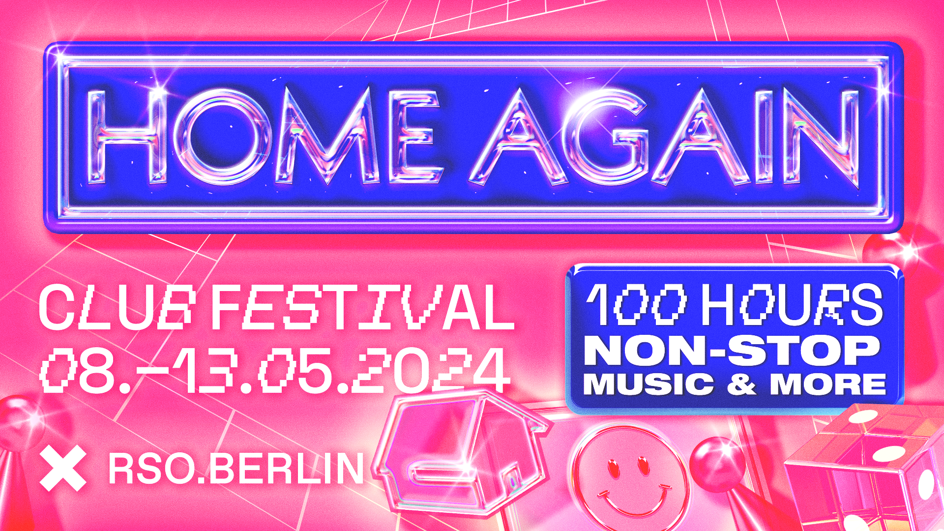 Home Again Club Festival 2024 - 100 hours - フライヤー表