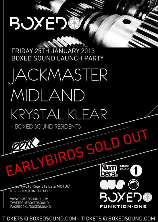 Boxed Sound Launch Party with Jackmaster, Midland & Krystal Klear - Página frontal
