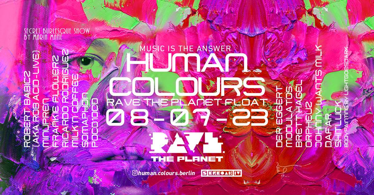 Human Colours '1st. Anniversary of Kinky Colours' at KitKat Club' with Rob Acid -LIVE- - フライヤー裏
