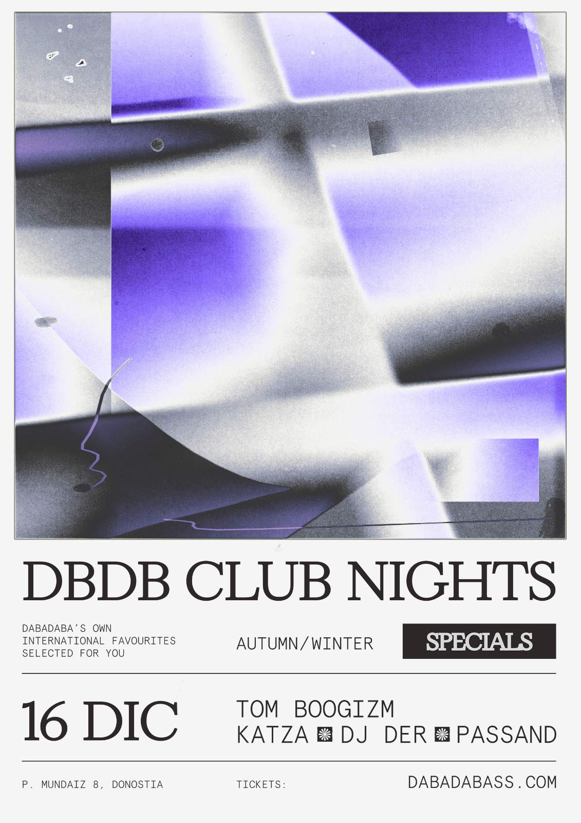DBDB Club Nights: Tom Boogizm + Katza + DJ Der + Passand - Página frontal