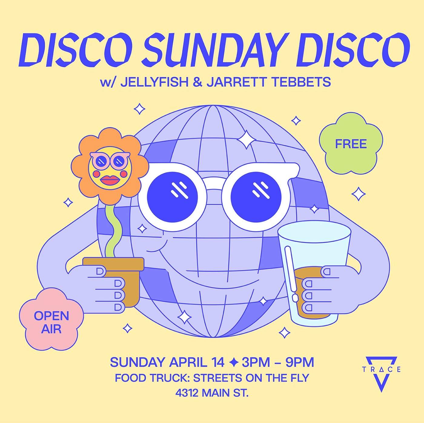 Disco Sunday Disco with Jellyfish and Jarrett Tebbets - フライヤー表