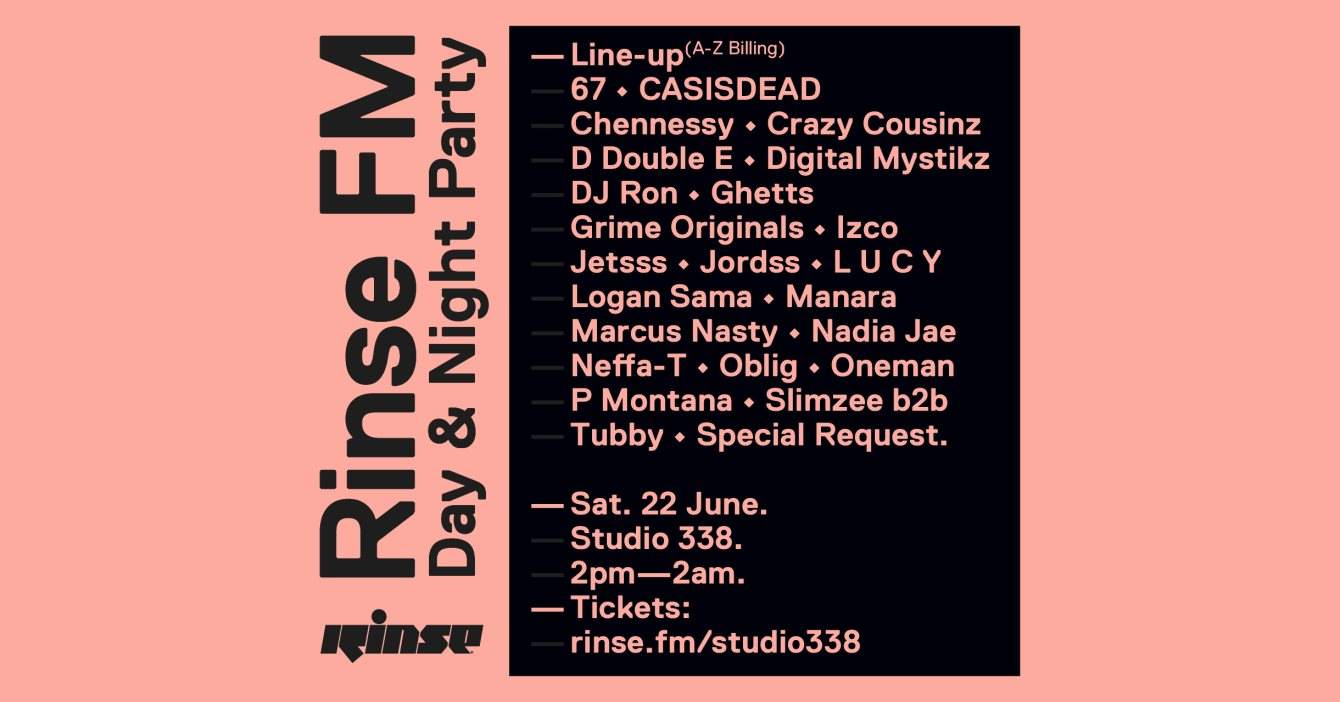 Rinse FM Summer Heat (Day & Night Party) - Studio 338 - Página frontal