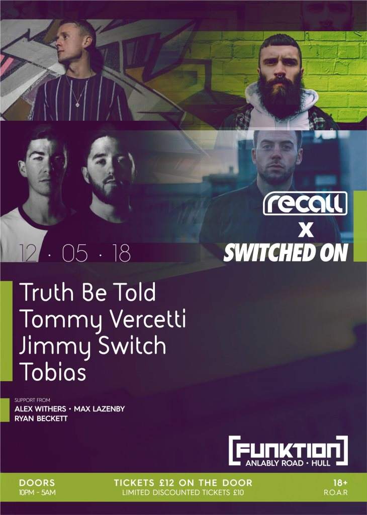 Recall x Switched On with Truth Be Told - フライヤー表