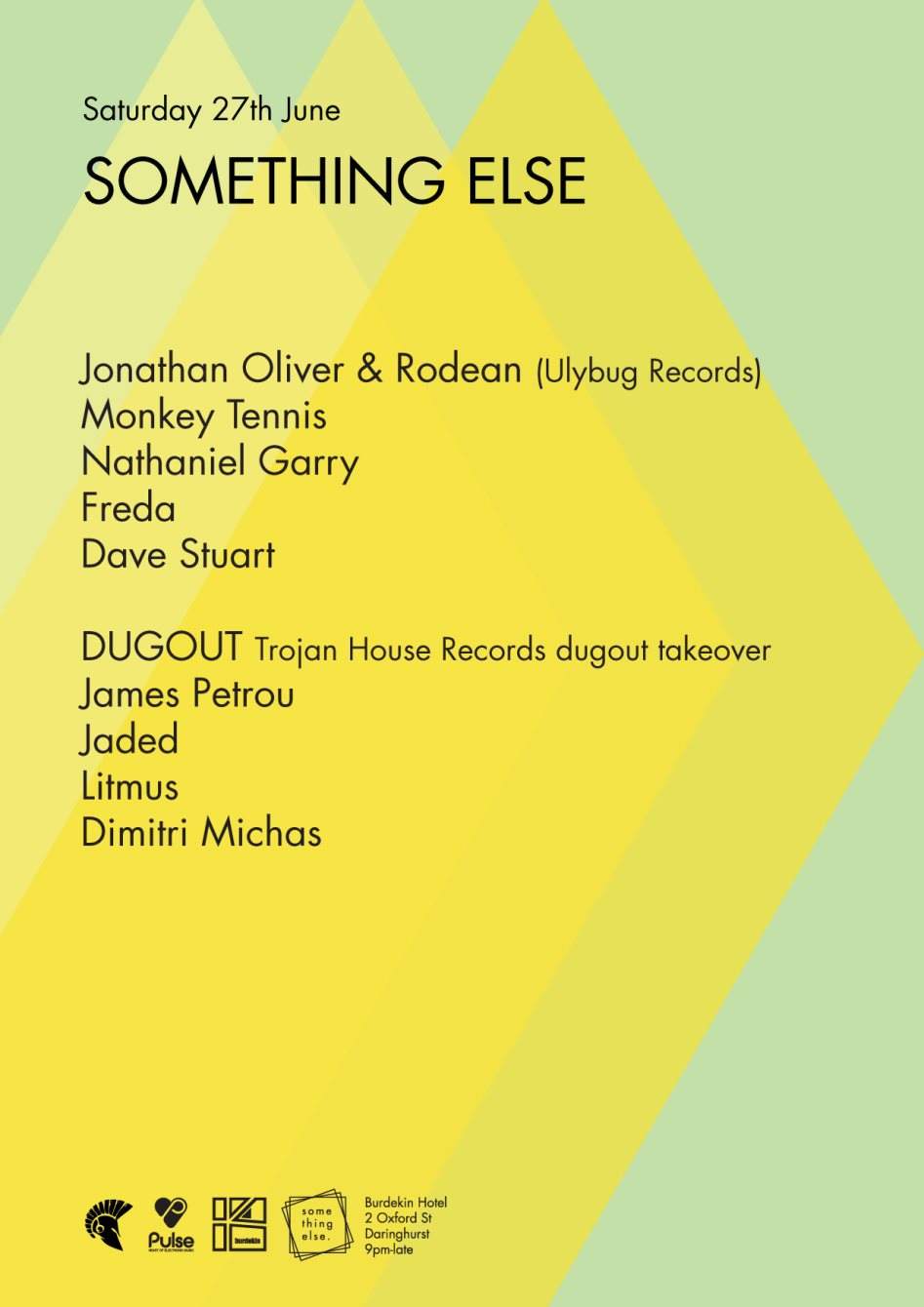 Something Else Pres Rodean, Monkey Tennis and Trojan Records Dugout Takeover - Página frontal